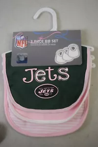 0-9 Monate New York NY JETS NFL Baby 3 Stück rosa Lätzchen - Bild 1 von 4