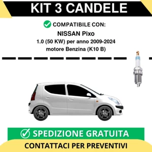 KIT 3 CANDELE per NISSAN Pixo 1.0 50 kw anno 2009-2024 - Foto 1 di 2