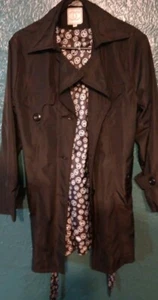 Chanel Pea Style Mantel schwarz weiß Print innen Damen Gr. XL CASUAL STYLE  - Bild 1 von 19