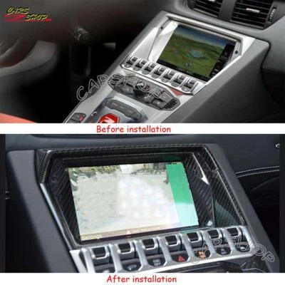 Para Lamborghini Aventador LP700 Real Fibra de Carbono Navegación Pantalla Consola Borde Foto 1 de 3