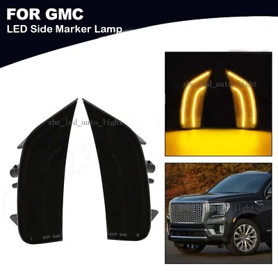 Pair Amber LED Side Marker Lights For GMC Yukon/Chevrolet Tahoe/Suburban 2021-up Foto 1 de 4