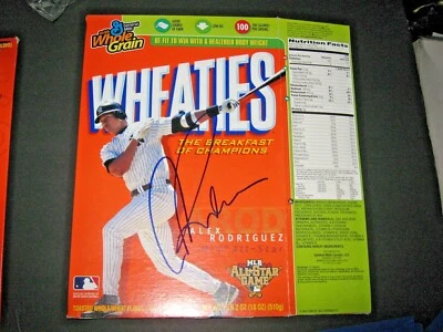 ALEX RODRIGUEZ AROD SIGNED 2006 WHEATIES BOX YANKEES STAR JLO AROD ICON SEXY NYC - Image 1 of 3