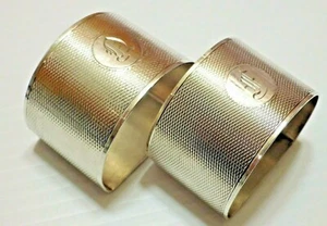 Pair of Sterling Silver Napkin Rings, 74g, c1935 - Joseph Gloster - Bild 1 von 8