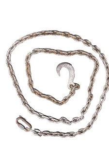 Vecchia catena di sicurezza 9' x 5/16" 1 gancio presa chiave HD traino rigging USA - Foto 1 di 7