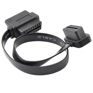 OBD2 II Flat Thin Noodle 16Pin Male To Female Extension Connector Splitter Cable - Picture 1 of 10