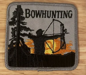 Vintage Bowhunting Bowhunter Embroidered Patch Sunset Canada Forest Wildlife - Picture 1 of 3