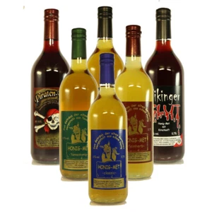 (8,88 EUR/l) 6 Fl. Probierpaket Honigwein 2: Wikingerblut, Met classic, liebl - Bild 1 von 1
