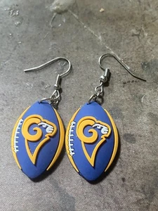 Los Angeles Rams football team dangle earrings pair - Picture 1 of 1