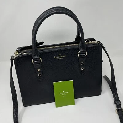 NUEVO SIN ETIQUETAS NUEVO BOLSO BANDOLERA DE CUERO KATE SPADE NEW YORK NEGRO Foto 1 de 4