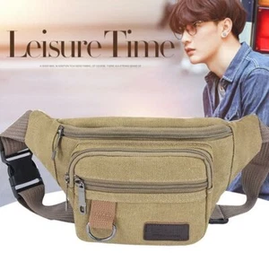 Chest Bag Canvas Waist Bag Women Men's Belt Bag Fashion Bum Bag Travel Purse Bag - Picture 1 of 20