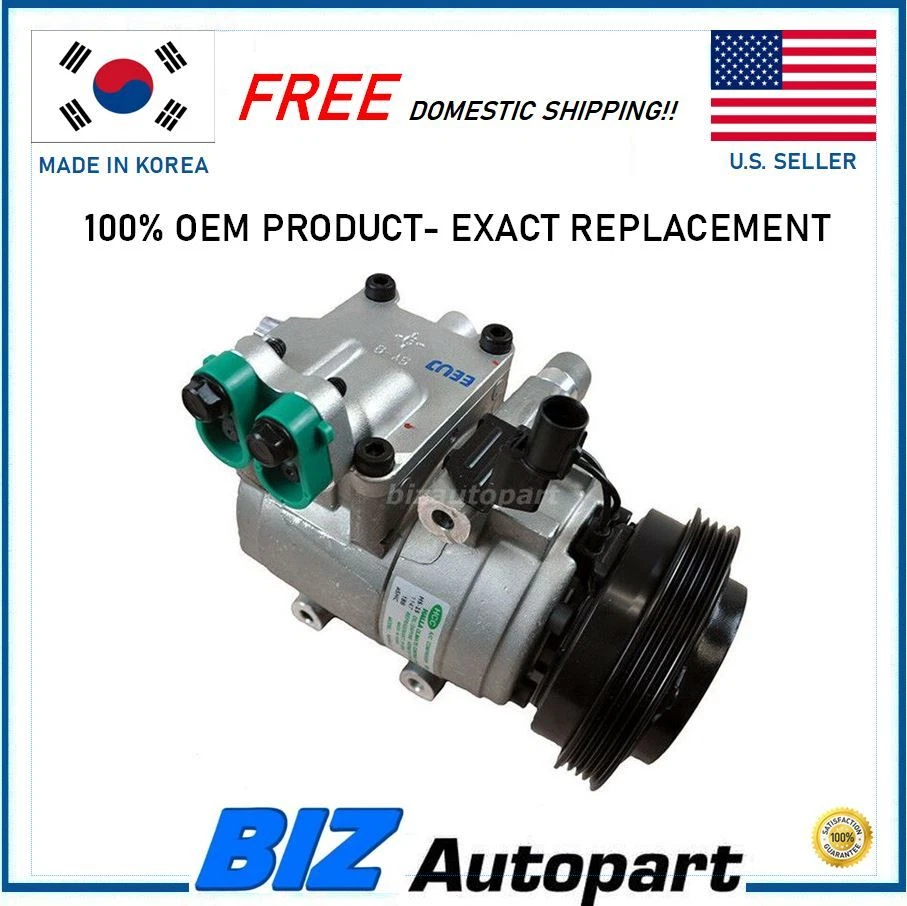 OEM! COMPRESOR DE AIRE ACONDICIONADO CON EMBRAGUE PARA HYUNDAI TUCSON OE# 2005-2009 97701-2E000 Foto 1 de 3