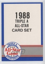 1988 ProCards Triple A All-Star Game Checklist #AAA-CHEC