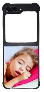 Custodia telefono personalizzata samsung Z flip 5 5G nera gomma TPU cover silicone Z5 - Foto 1 di 3