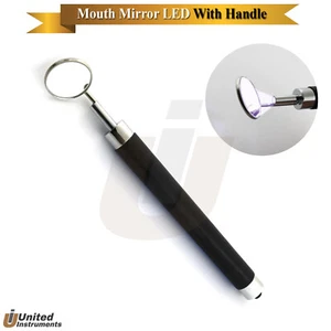 LED Lighted Mouth Mirror Bright Examine Tooth Care Oral Hygiene Mirror Black/H - Picture 1 of 2