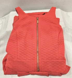 Jessica Simpson Sz 4 Coral Dress Fully Lined Sleeveless Fit Waist Front Zip - Picture 1 of 8