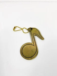 VINTAGE MUSICAL NOTE MUSICIAN Key Ring Keychain RUSS Band Gift Brass Metal - Picture 1 of 3