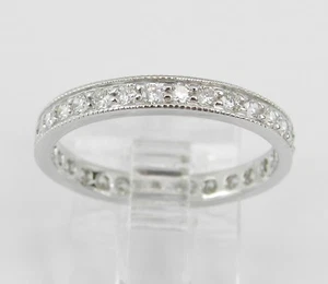 14K White Gold Diamond Eternity Wedding Ring Anniversary Band Size 5.75 - Imagen 1 de 5