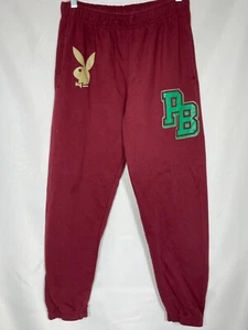 Playboy Burgundy Varsity Graphic Sweatpants Jogginghose Taschen Bunny Herren MEDIUM - Bild 1 von 8