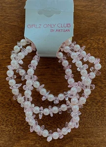 Bracciale Cristallo Elasticizzato Perline Bianco e Rosa Lt 3 Pezzi SOLO RAGAZZA CLUB* - Foto 1 di 2
