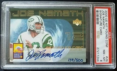 Joe Namath 2000 Upper Deck Auto Autograph On Card PSA 8 Numbered 159/500 Beauty - Image 1 of 2