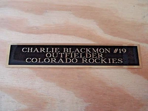 Charlie Blackmon Rockies Autograph Nameplate For A Signed Baseball Photo 1.25X6 - Picture 1 of 12