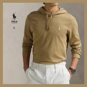 Neu mit Etikett - Polo Ralph Lauren Herren Baumwolljersey Kapuzen-T-Shirt, Cafe hellbraun Gr. L - $ 69 - Bild 1 von 6