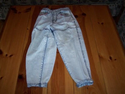 Vintage GET USED by ELIE High Waist Checked Plaid Patches Hip Hop Mom Jean 28  - Image 1 of 4