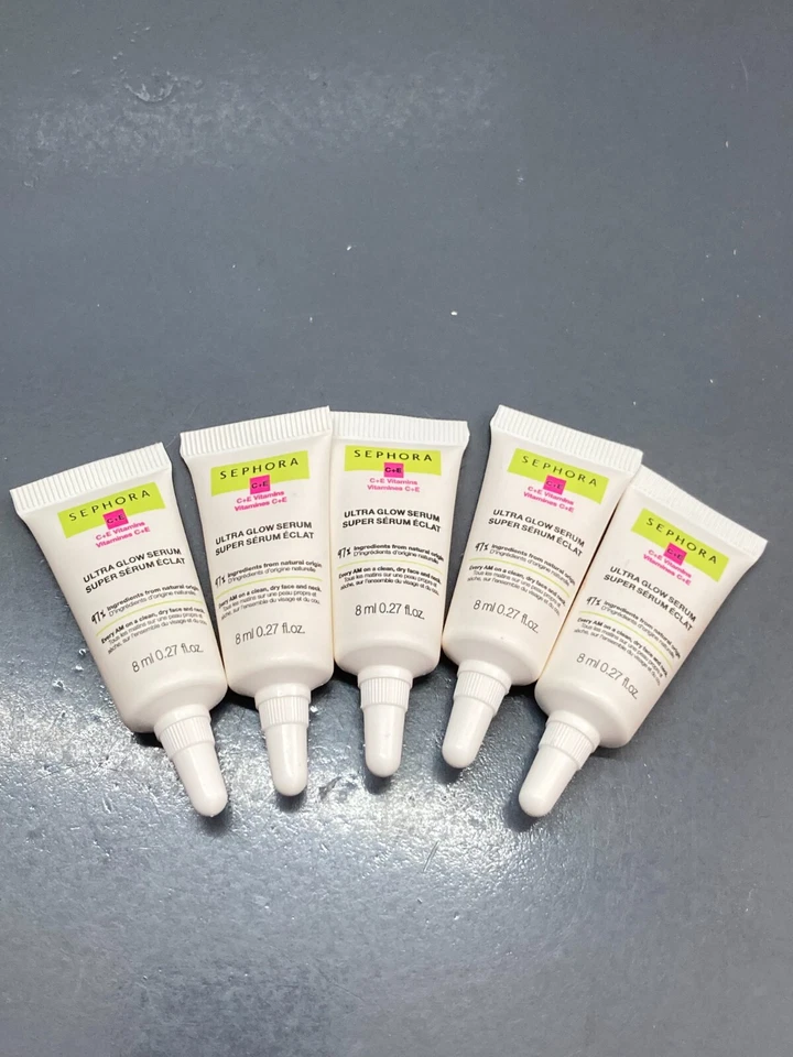 2x Sephora Ultra Glow Serum Vitamin C E Travel Sz .27oz EA Authnt