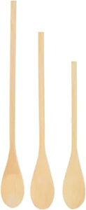 3Pcs Flat Wooden Spoon and Spatulas with Long Handle in Assorted Sizes, Non Stic - Picture 1 of 7
