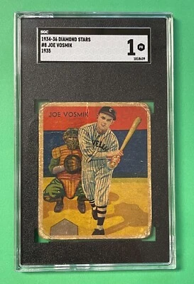 1935 DIAMOND STARS JOE VOSMIK #8 SGC 1 POOR INDIANS - Image 1 of 2
