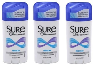 BL Sure Deodorant 2.7oz Original Solid Regular X 3 Packs - Picture 1 of 1