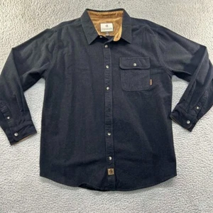 Legendary Whitetails Shirt Mens XL Black 100 Cotton Brushed Flannel Corduroy - Picture 1 of 14