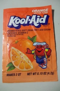 Vintage KOOL-AID Package Pouch Unopened Orange - Foto 1 di 2