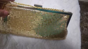 SCHÖNE GOLDGITTER ABENDKUPPLUNG MIT 22" LANGER KETTE - Bild 1 von 8