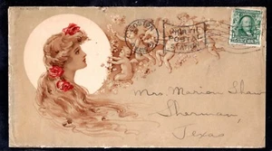 US 1907 ADVERTISING THE WALTER M. LOWNEY CO. BOSTON, MASS. TO SHERMAN, TEXAS - Picture 1 of 2