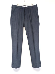 Lands End Tailored Fit Chino Pants Mens 35x33 Flat Front Blue Houndstooth Print - Picture 1 of 12