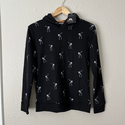 UNDERCOVER Felpa con cappuccio scheletro tempo segreto denim e fiori nuova con etichetta pullover Halloween