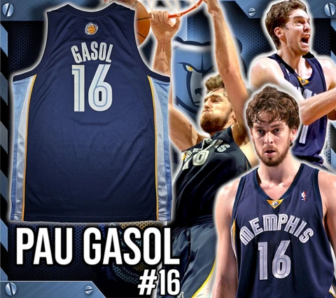 Pau Gasol Authentic Jersey Memphis Grizzlies Blue Reebok Sz 52 Ja Morant Reeves Cover