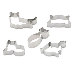 5PCS Stainless Steel Cookie Cutter Molds Cat Shaped Design DIY Chocolate Moulds - Picture 1 of 12