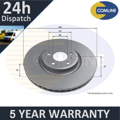 Fits Audi A4 2015- A5 2016- Q5 2016- Q7 2015- Comline Front Brake Disc - Image 1 of 2