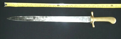 M 1848 HIRSCHFANGER ANTIQUE SHORT SWORD DANISH stamped PDL brass handle - Image 1 of 4