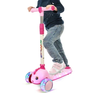 Kids Scooter Child Kick Flashing LED Light Up 3 Wheel Push Adjustable Folding - Picture 1 of 57