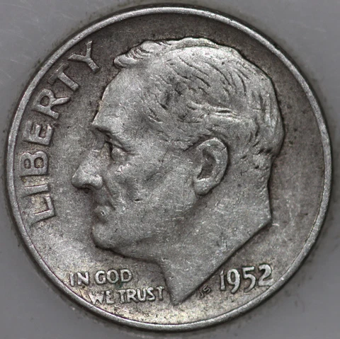 * 1952-D Roosevelt Dime 90% Silver As Shown Cover