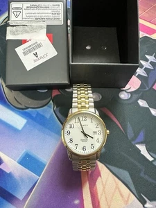 Timex Indiglo WR30M Two-Tone Men’s Watch Expansion Band w/ Box Works - Picture 1 of 9
