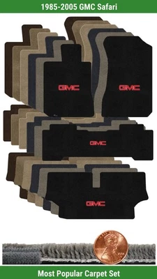 Juego de alfombrillas Ultimat personalizadas para GMC Safari 1985-2005 con logotipo (4 piezas) #RBI Foto 1 de 4