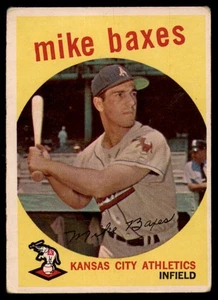 1959 Topps #381 Mike Baxes VG Very Good Athletics  - Picture 1 of 2