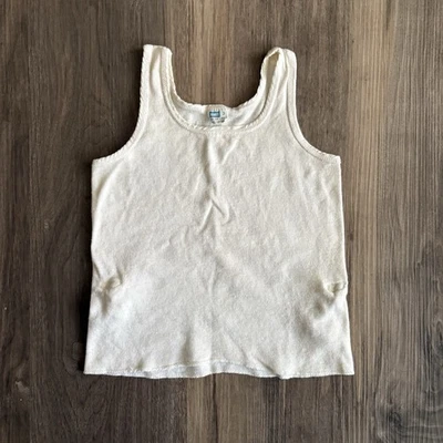 Camiseta sin mangas vintage de los años 60 Hanes para niños talla 3 camisa de algodón blanca en blanco Foto 1 de 4