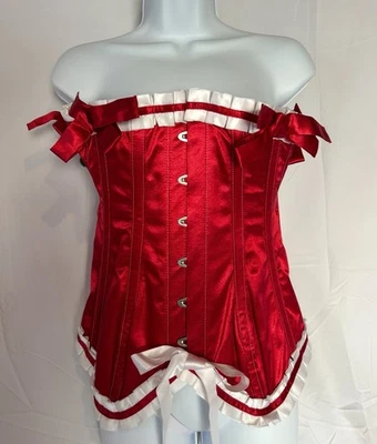 Mujeres Sexy Cordones Rojo Deshuesado Sobre el Busto Corsé Bustier Lencería Body Modelador Prendas para el torso Foto 1 de 4