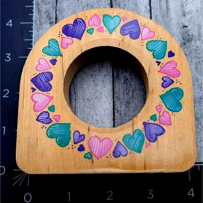 Stampendous Heart Ring Nestling WN002 Rubber Stamp Wood #D23 - Image 1 of 4