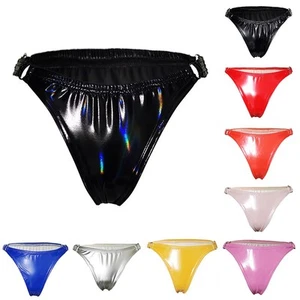 Nachtclub Style Damen glänzendes Höschen Slip mit Gummizug High Waist Design - Bild 1 von 15